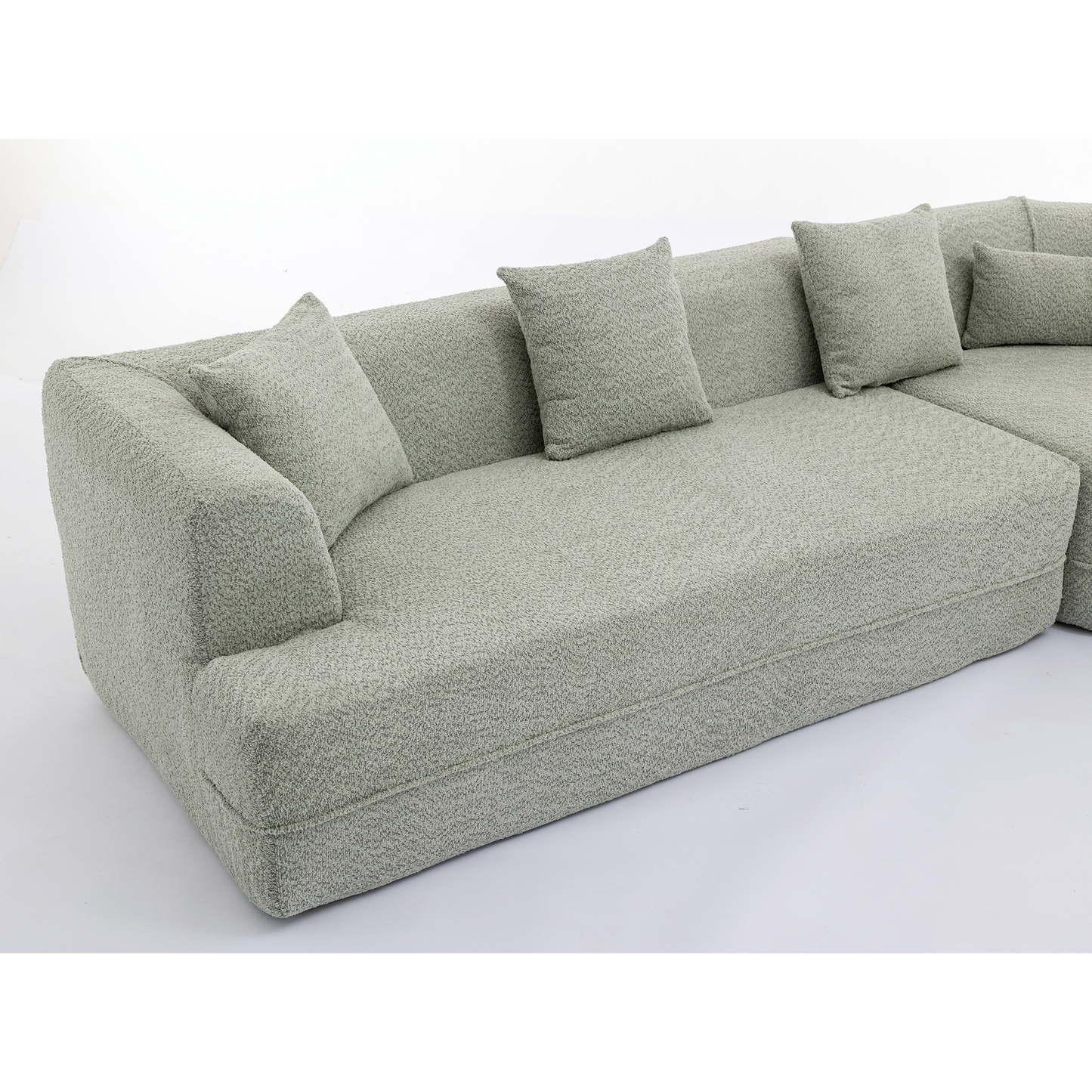 Modular sofa , modern minimalist style sofa,  upholstered ,  free combination, round fiber fabric, anti-wrinkle fabric,Dimension extension,Green