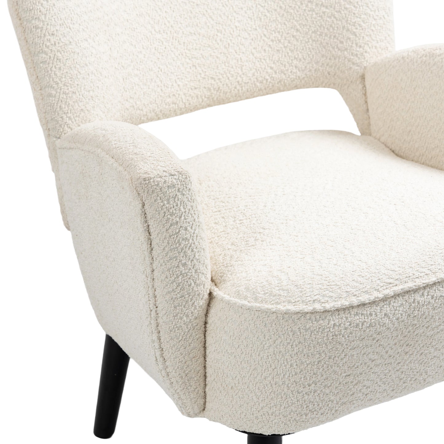 Fabric Accent Arm Chair with Upholstered seat,  backrest Chair with Solid Wood Legs, for Living Room, Bedroom, Office,Waiting Rooms