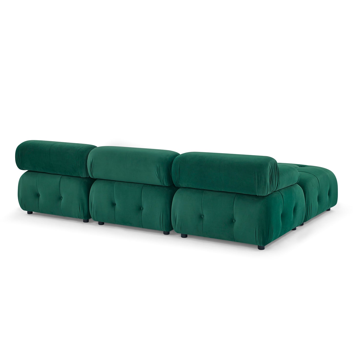 Modular Sectional Sofa, Button Tufted Designed and DIY Combination,L Shaped Couch with Reversible Ottoman, Green Velvet