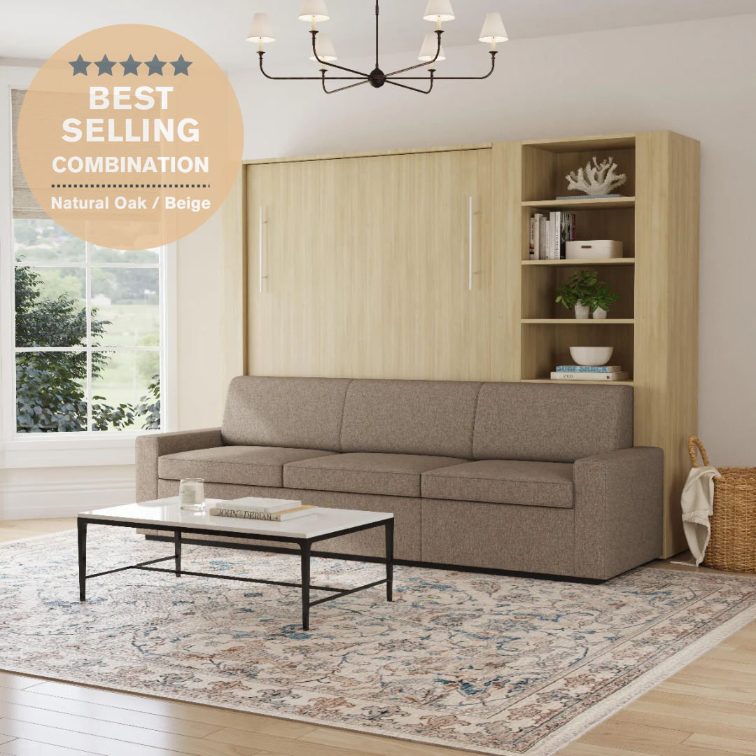 Wall Bed with Extended Sofa