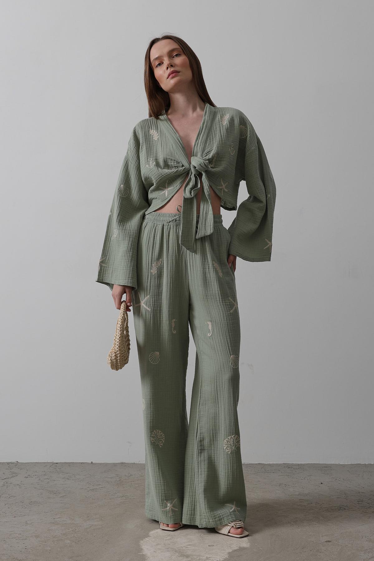 Boho Resort Wear – Tie Suits for Women with Shabby Chic Detail