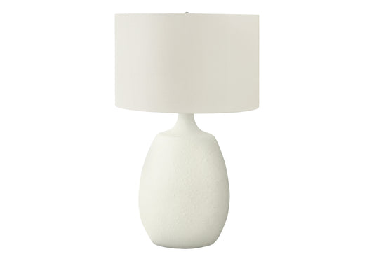 Lighting, 26'h, Table Lamp, Ivory / Cream Shade, Cream Resin, Contemporary