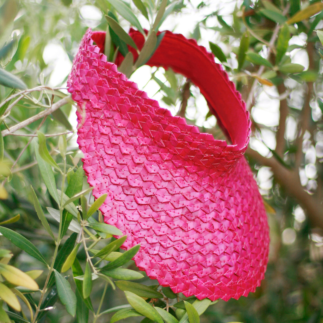 Pandan Visor Hat - Pink