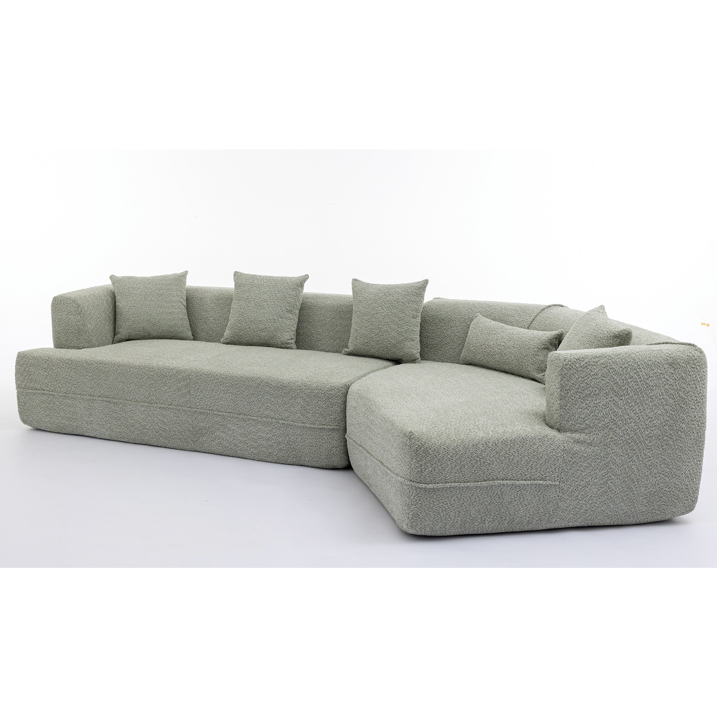 Modular sofa , modern minimalist style sofa,  upholstered ,  free combination, round fiber fabric, anti-wrinkle fabric,Dimension extension,Green