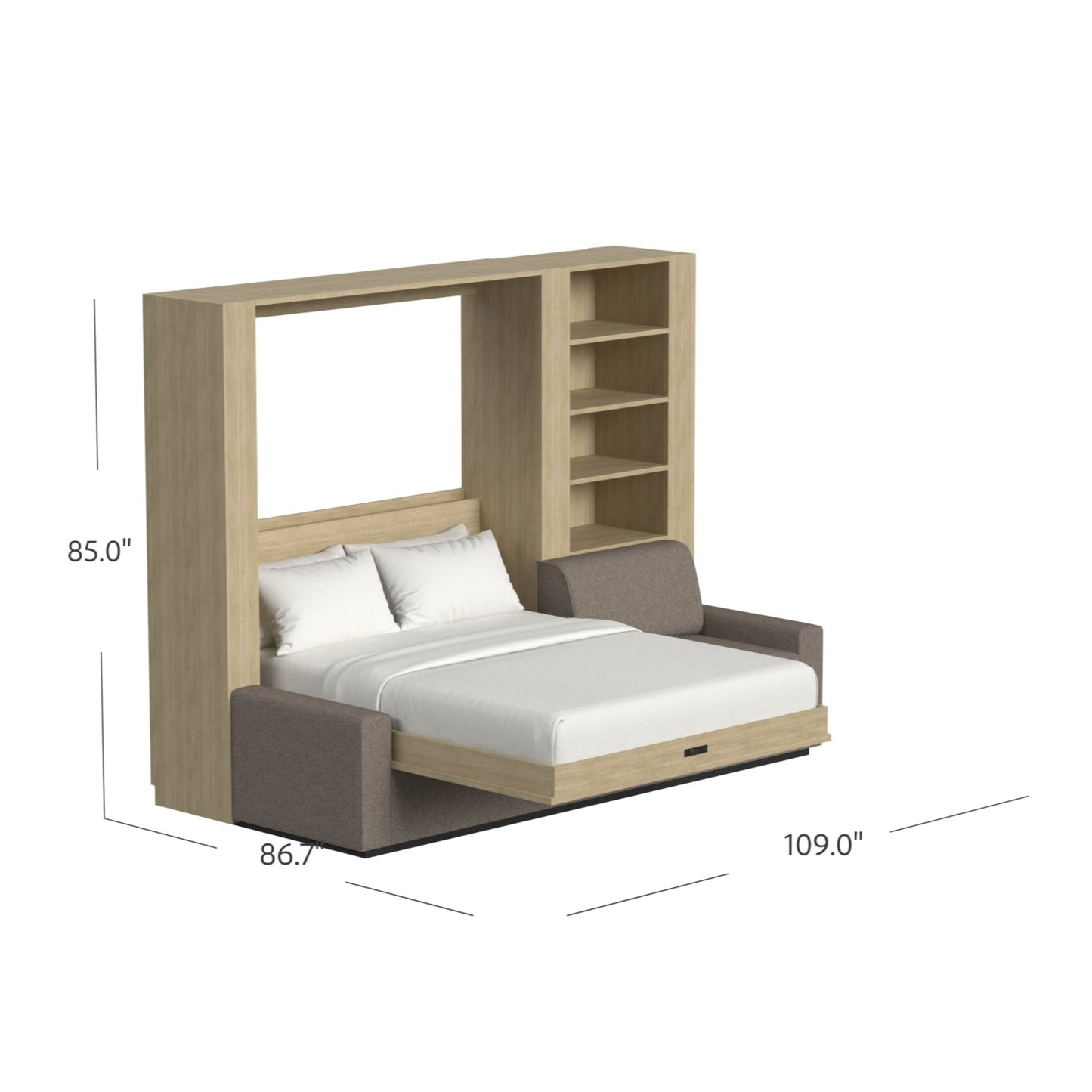 Wall Bed with Extended Sofa