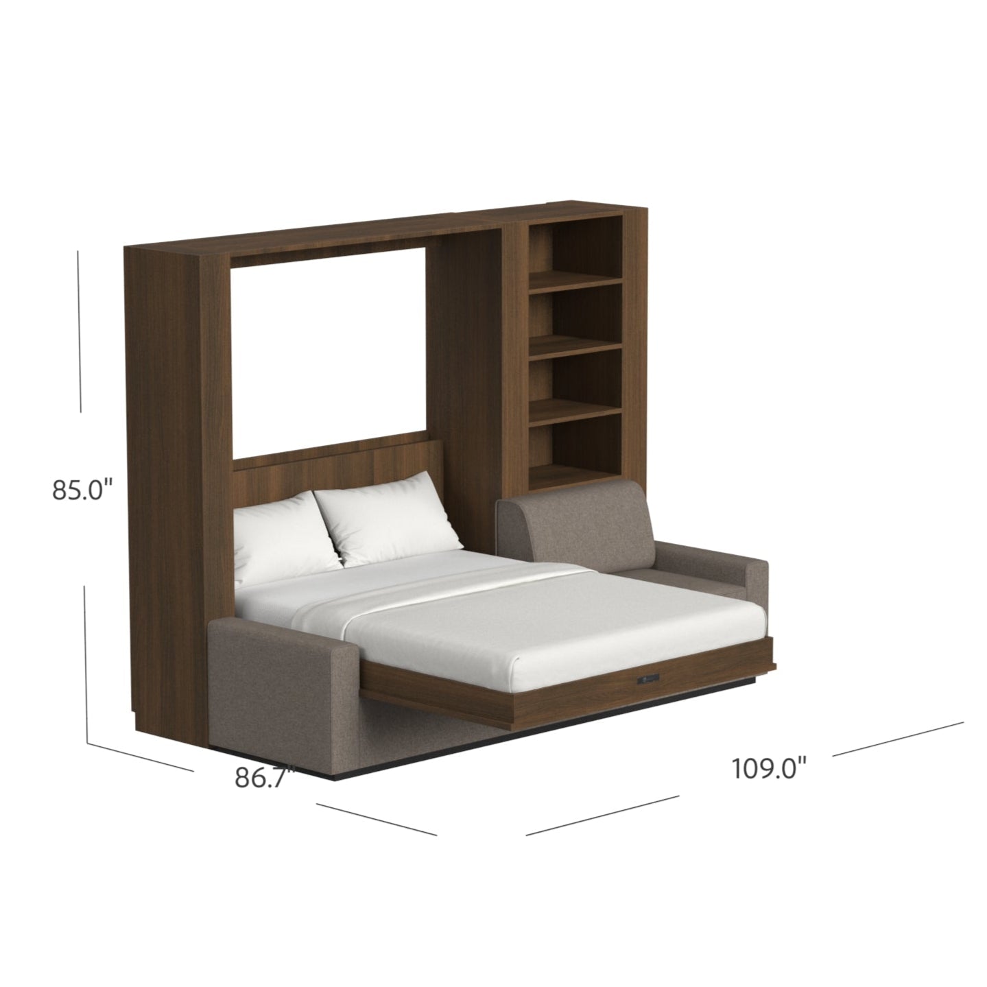 Wall Bed with Extended Sofa