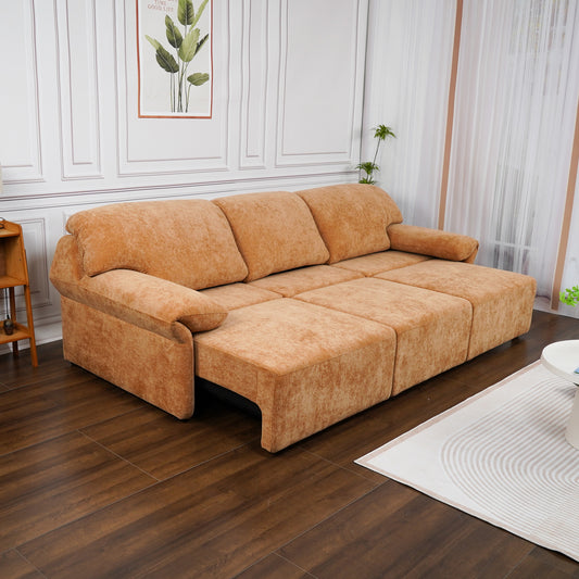 3 Seats Recliner Sofa, Reclining Sofa with Power, Convertible to Bed, Oversized seat width, Reclining Sectional couch for Living Room Office and apartment