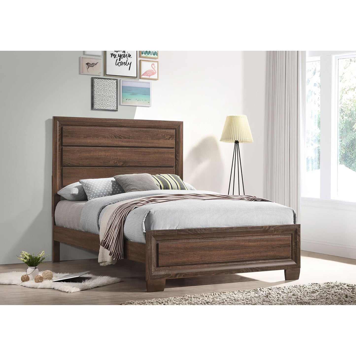 Medium Warm Brown Full Panel Bed