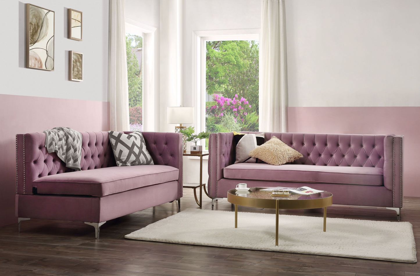 ACME Rhett Sectional Sofa, Purple Velvet 55500