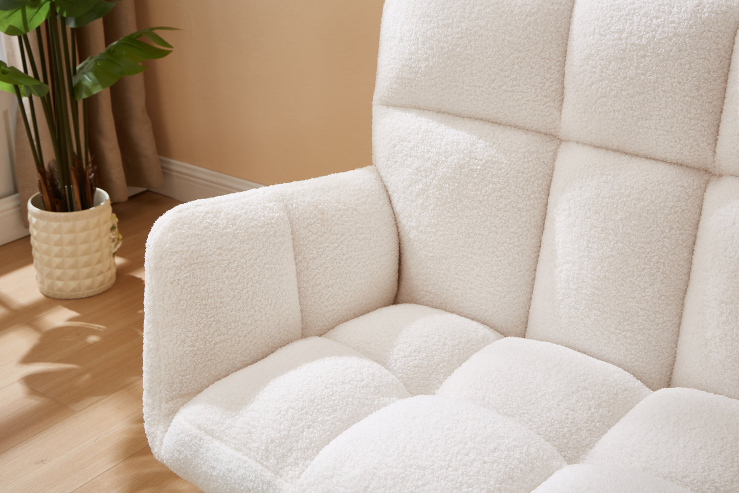 Modern Single Sofa Armchair with High Backrest Comfy Reading Chair for Small Spaces/Living Room/Bedroom/Apartment (COLOR:WHITE)