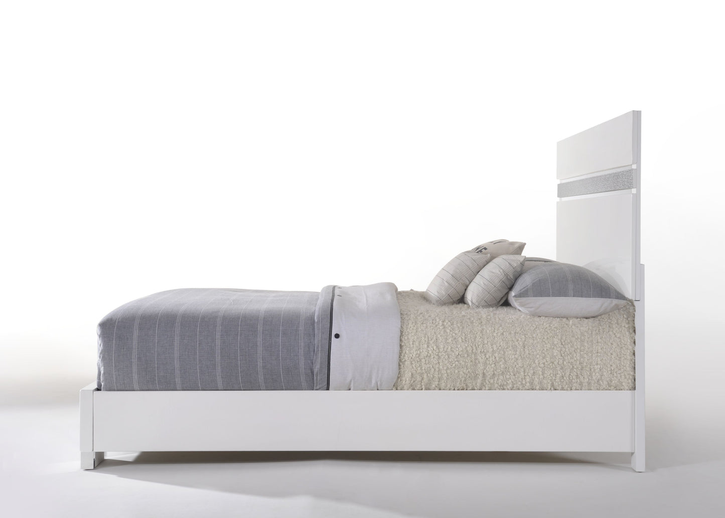 White High Gloss Queen Bed