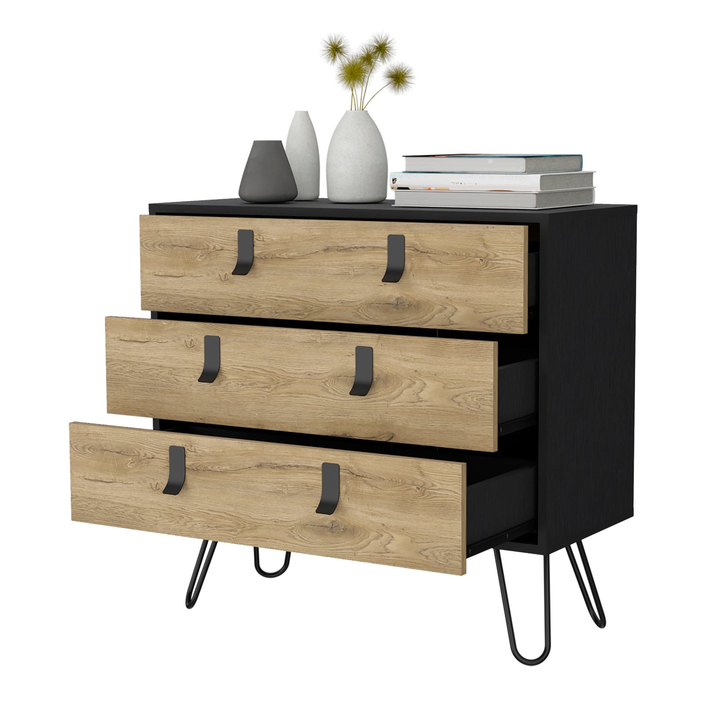 Kimball Hairpin Legs Dresser with 3-Drawers and Modern Design