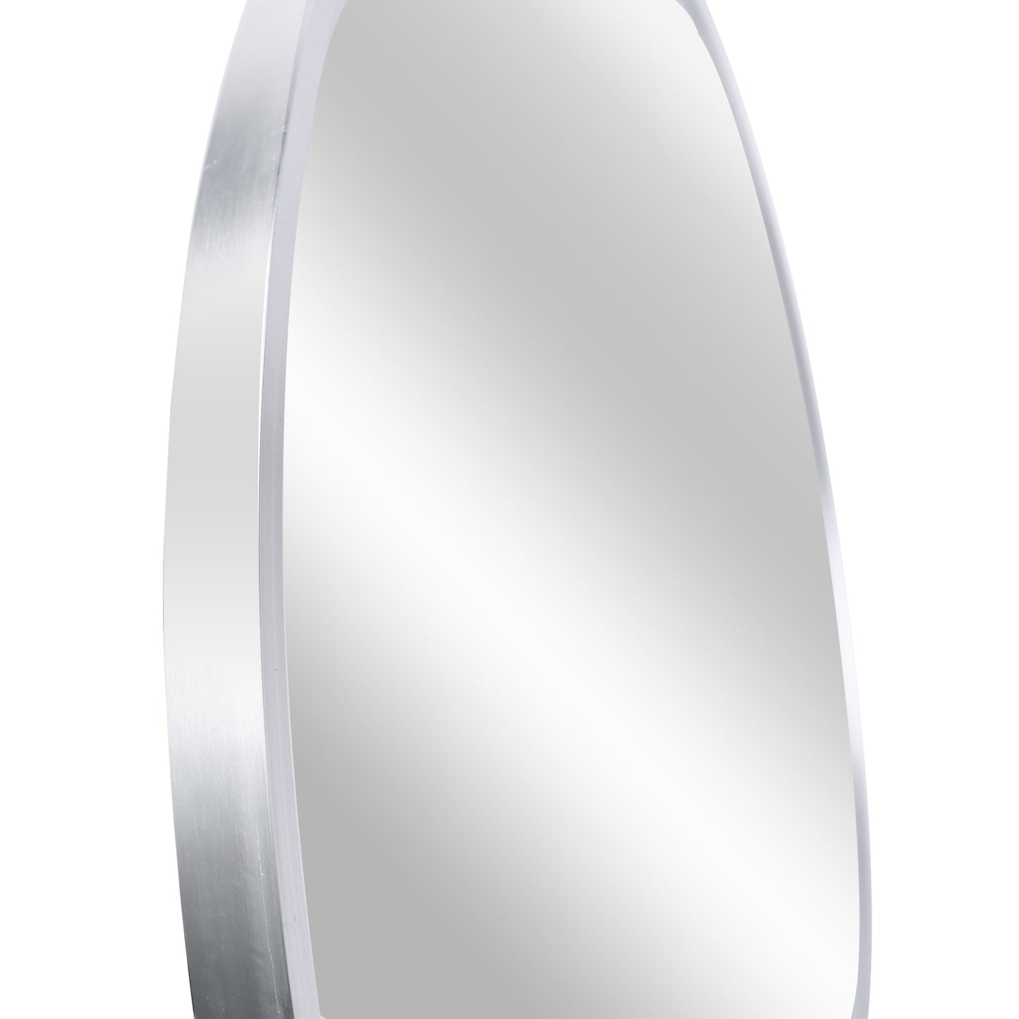 Silver 42 Inch Metal Round Bathroom Mirror