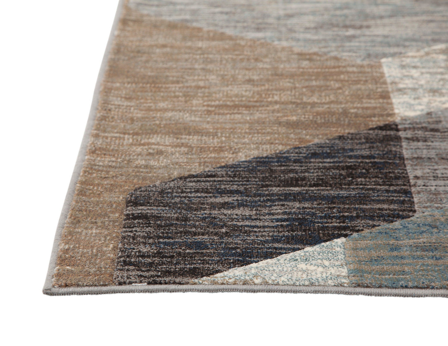 Calliope Gray/ Blue/ Natural Geometric Area Rug 8x10