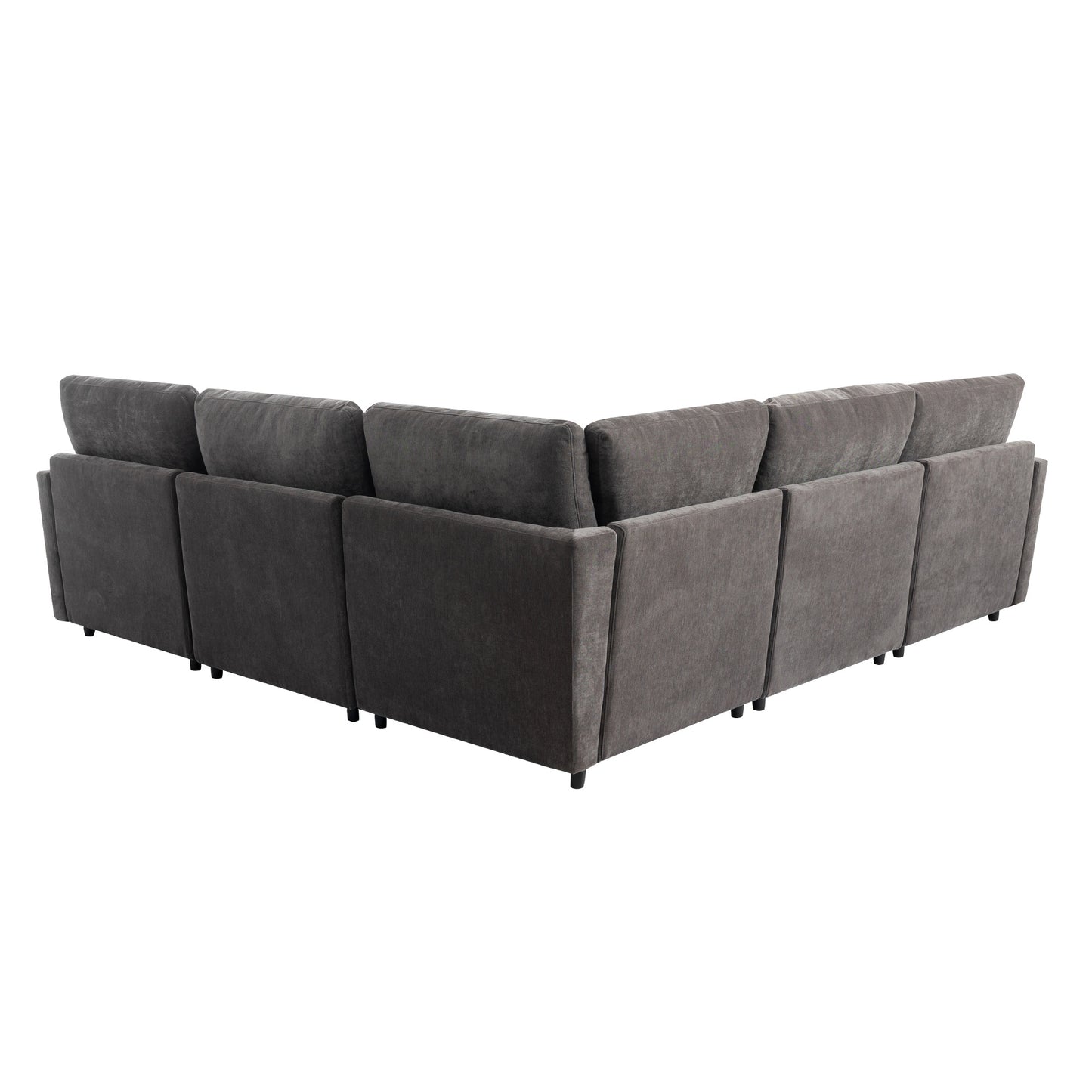 U_STYLE Modern Large U-Shape Sectional Sofa, with Removable Ottomans for Living Room (6-Seater)