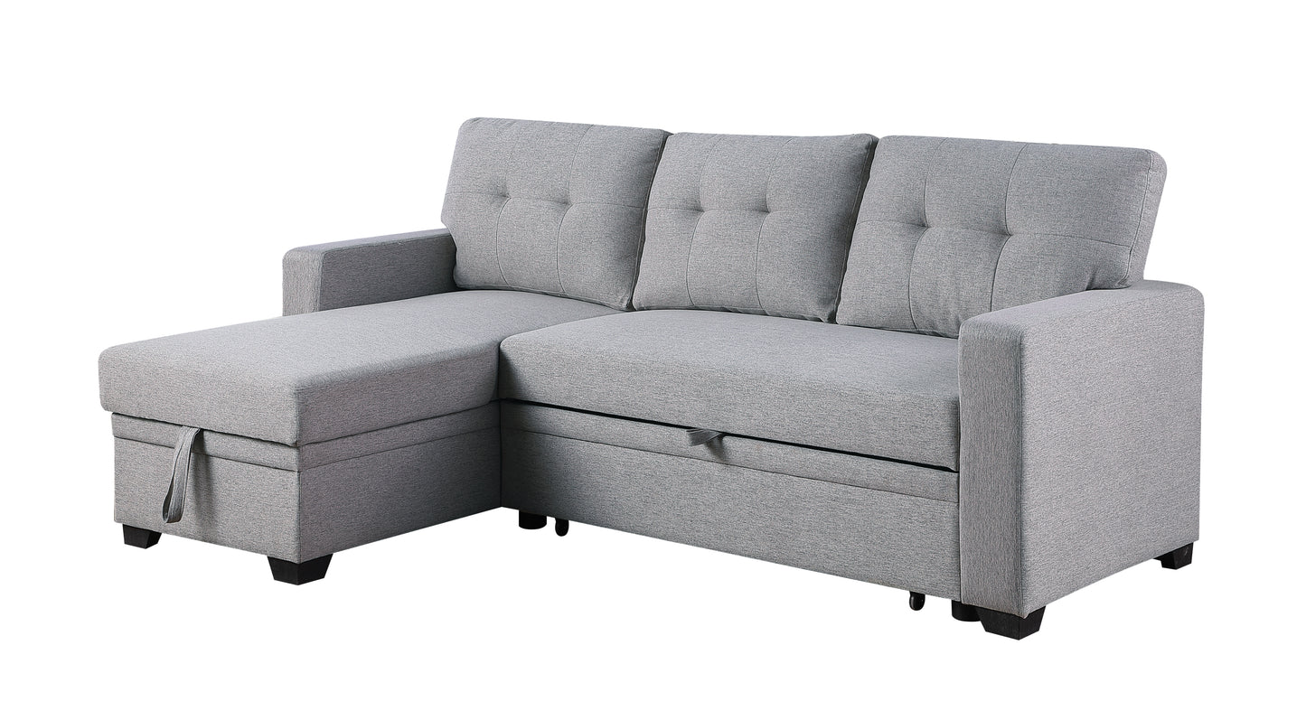 Upholstered Pull out Sectional Sofa with Chaise