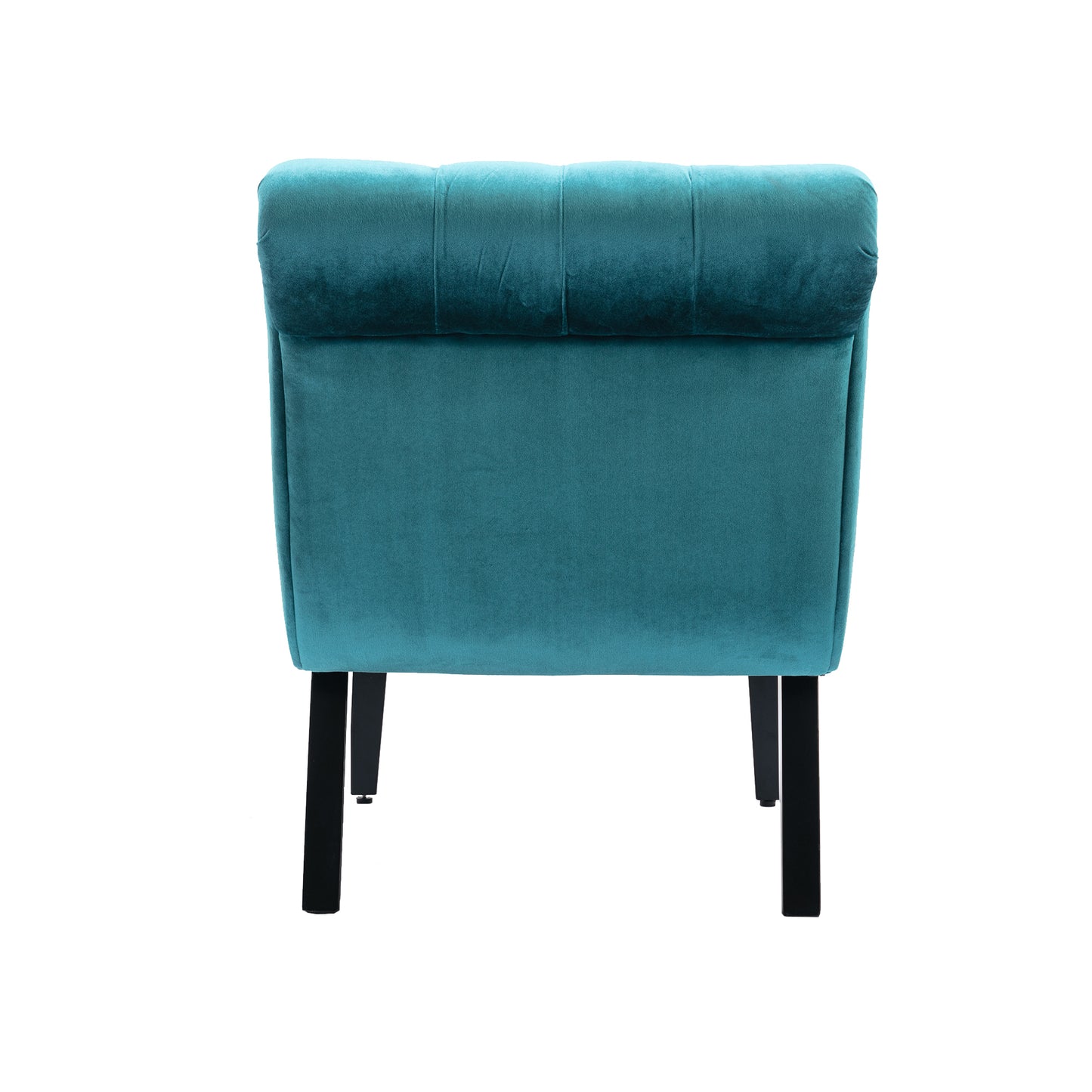 COOLMORE Modern Velvet Armless Accent Living Room Chair / Leisure Chair,Upholstered Fabric Button Comfortable Chair with Wooden Legs for Bedroom, Living Room, Office (Teal Velvet)