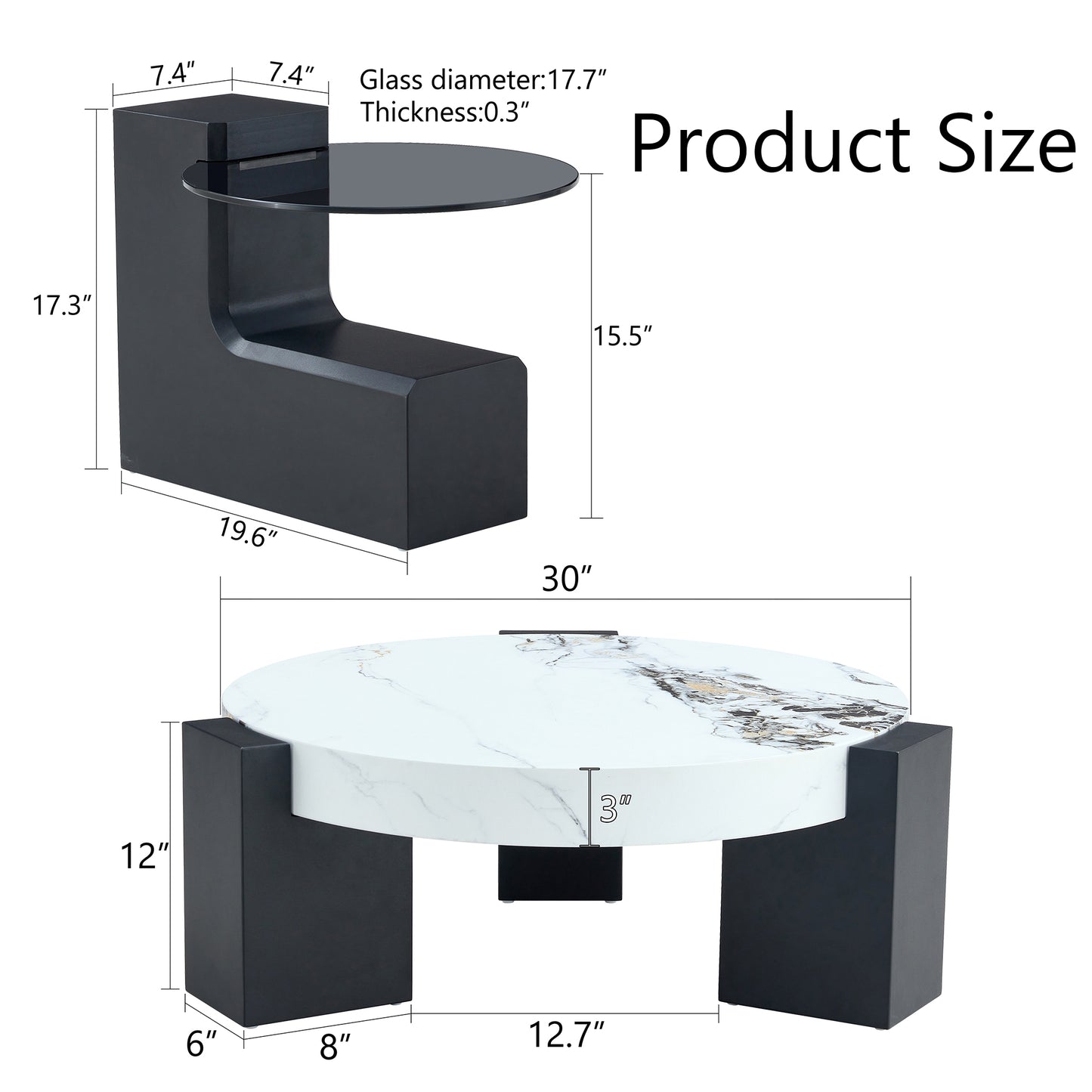 The detachable double-decker coffee table, the stylish design is more precious, and the detachable design can make the use of space more flexible and suitable for various scenes.