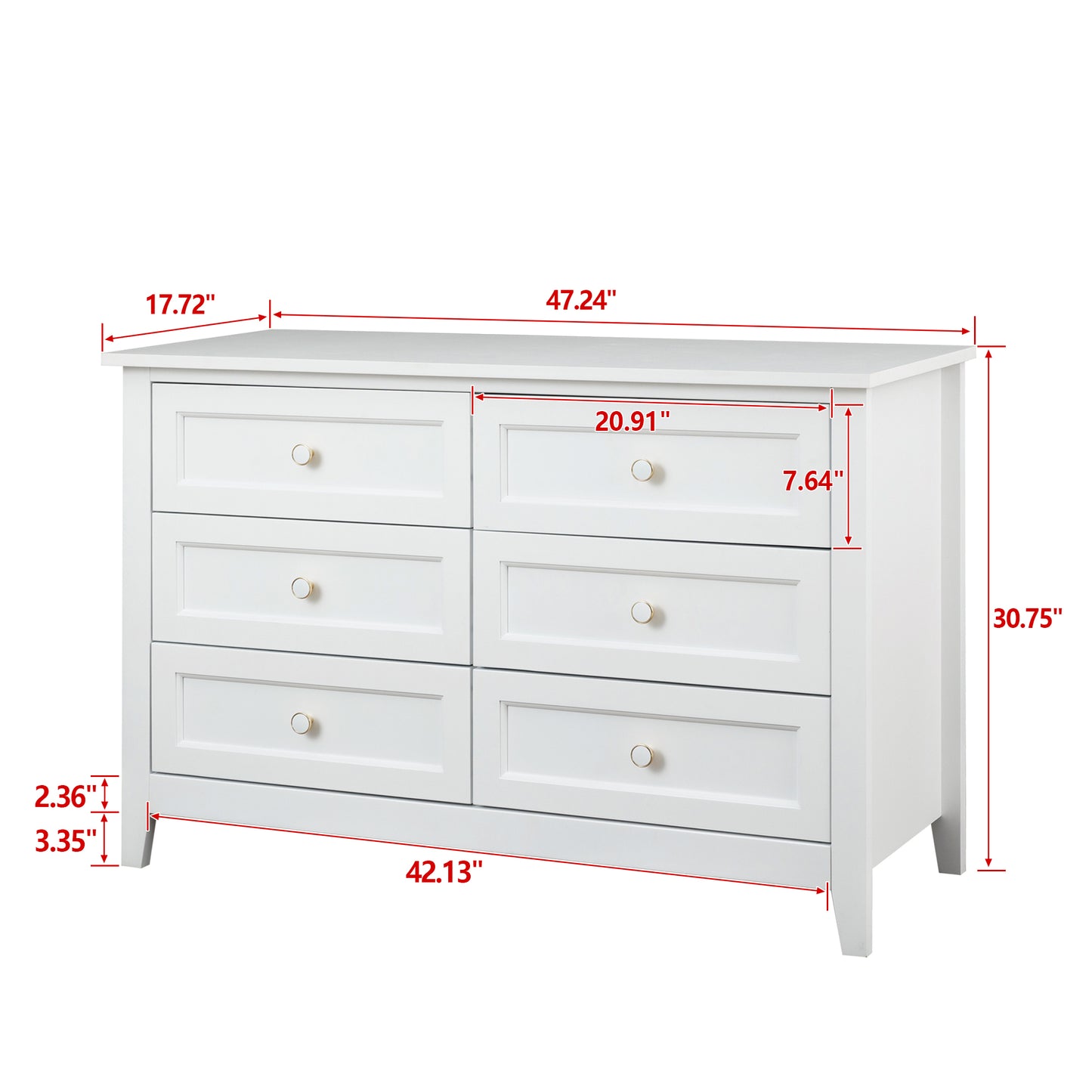 Solid Wood spray-painted drawer dresser bar,buffet tableware cabinet lockers buffet server console table lockers, retro round handle, applicable to the dining room, living room,kitchen corridor,white