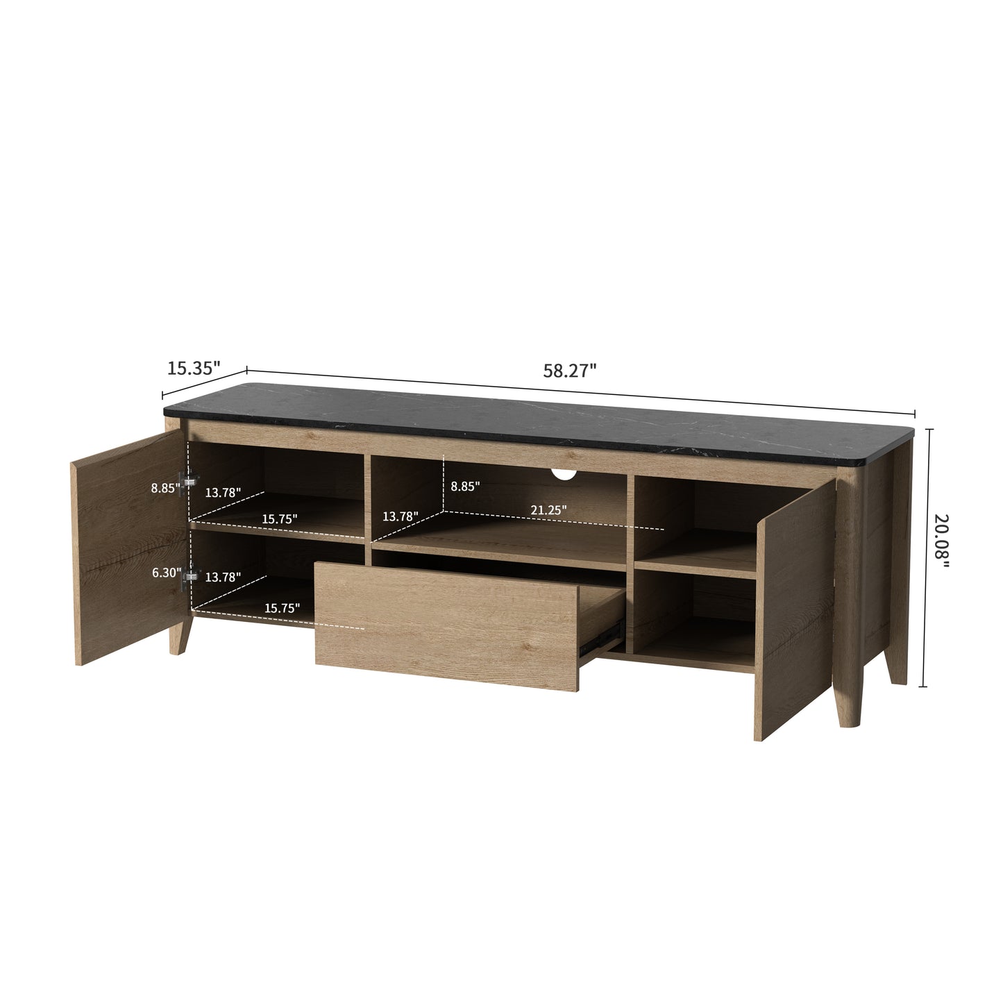 58 Inches Modern TV stand with LED Lights Entertainment Center TV cabinet with Storage for Up to 80 inch for Gaming Living Room Bedroom