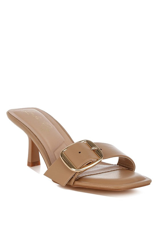 Acacia Buckle Strap Slip On Sandals