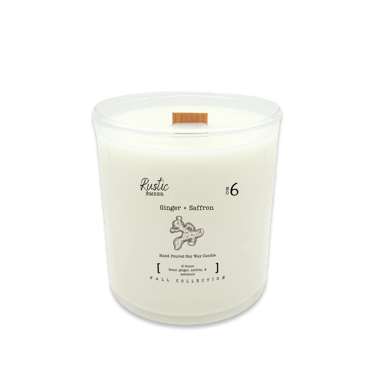 Ginger + Saffron | 10 Ounce Candle | Rustic Ember