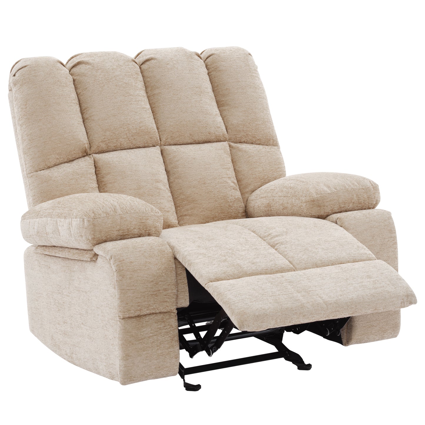 Oversize Rocker Recliner Chair for Adults, Extra Wide Rocking Recliner Chair Manual Recliner, Bid Man Recliners, Sandy