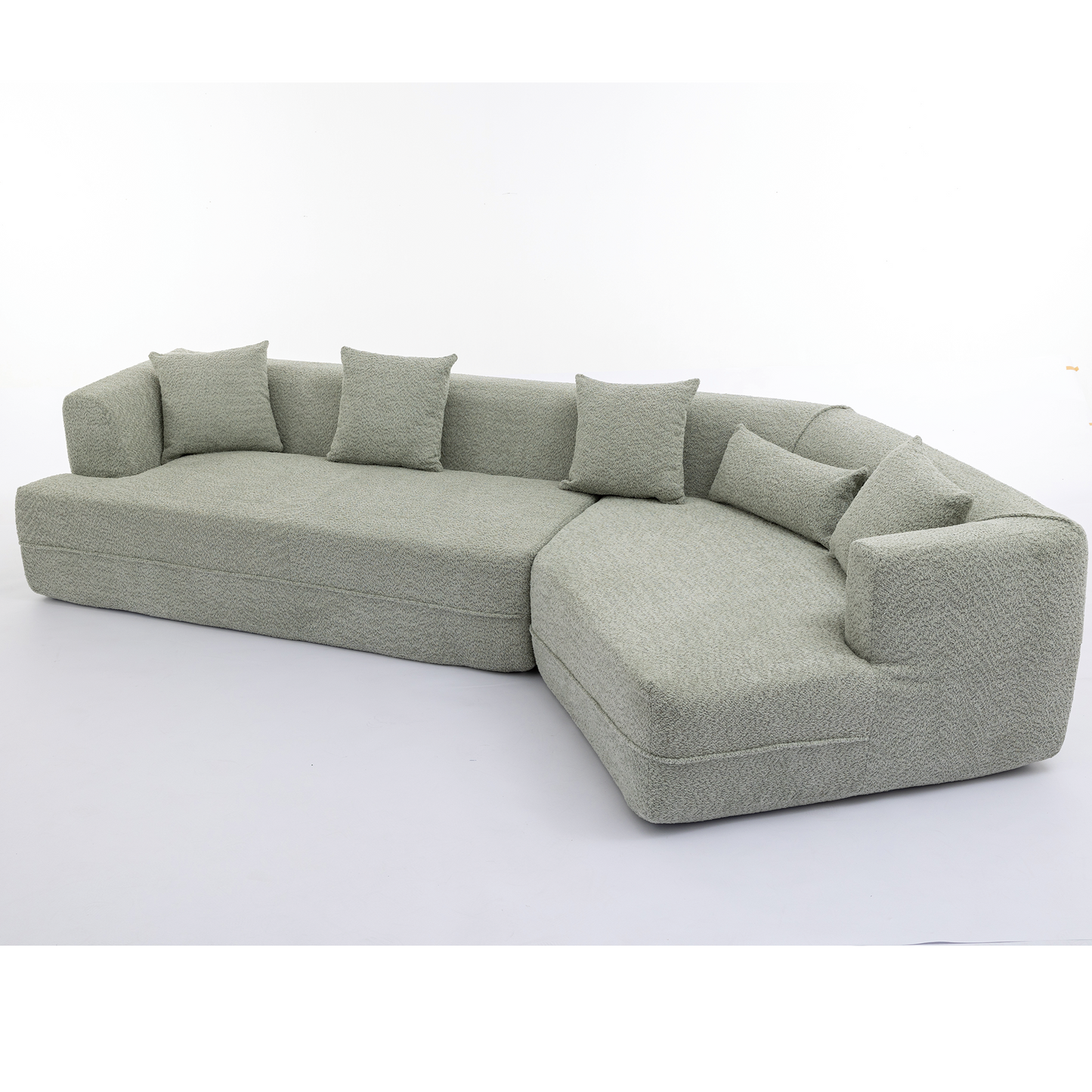 Modular sofa , modern minimalist style sofa,  upholstered ,  free combination, round fiber fabric, anti-wrinkle fabric,Dimension extension,Green