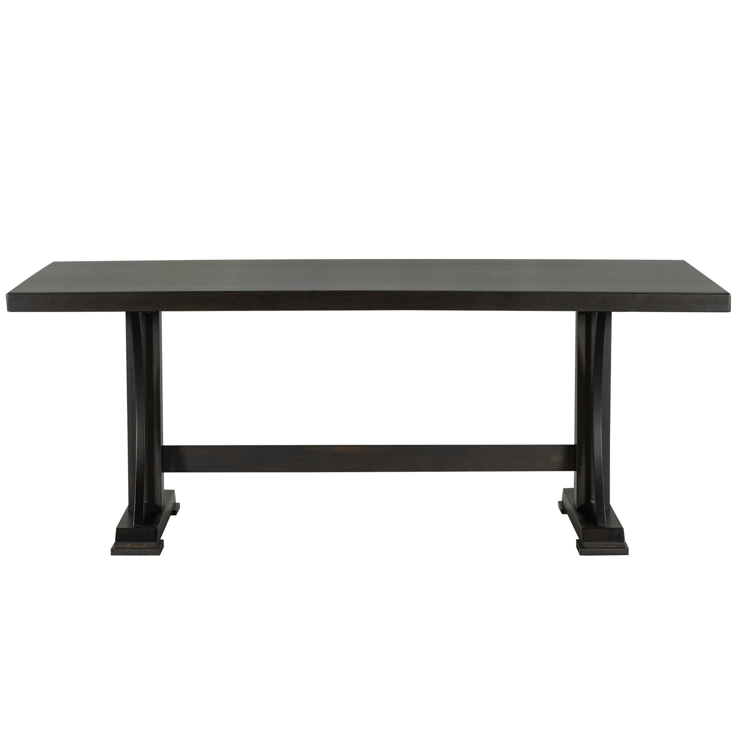 TREXM Retro Style Dining Table 78"Wood Rectangular Table, Seats up to 8 (Espresso)