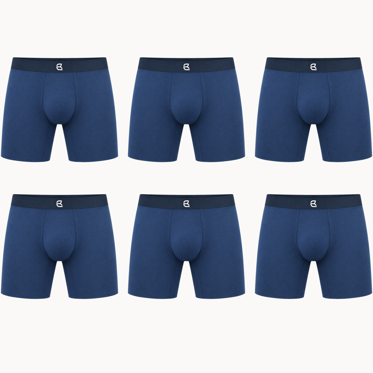 6-Pack Men’s Seamless Anti-Chafe Long Boxer Brief