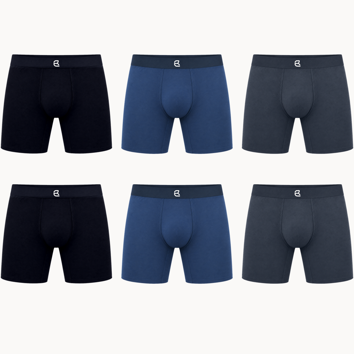 6-Pack Men’s Seamless Anti-Chafe Long Boxer Brief