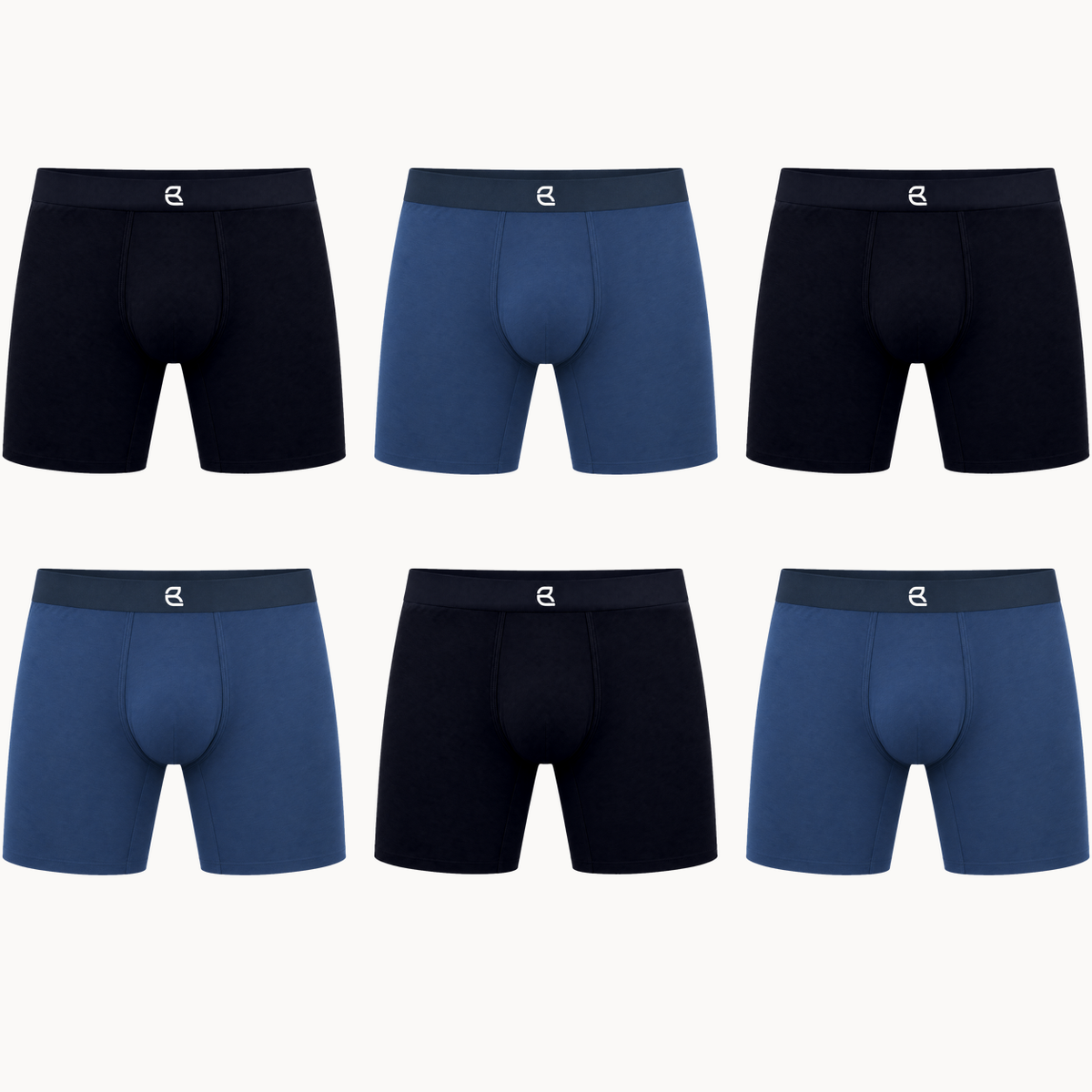 6-Pack Men’s Seamless Anti-Chafe Long Boxer Brief