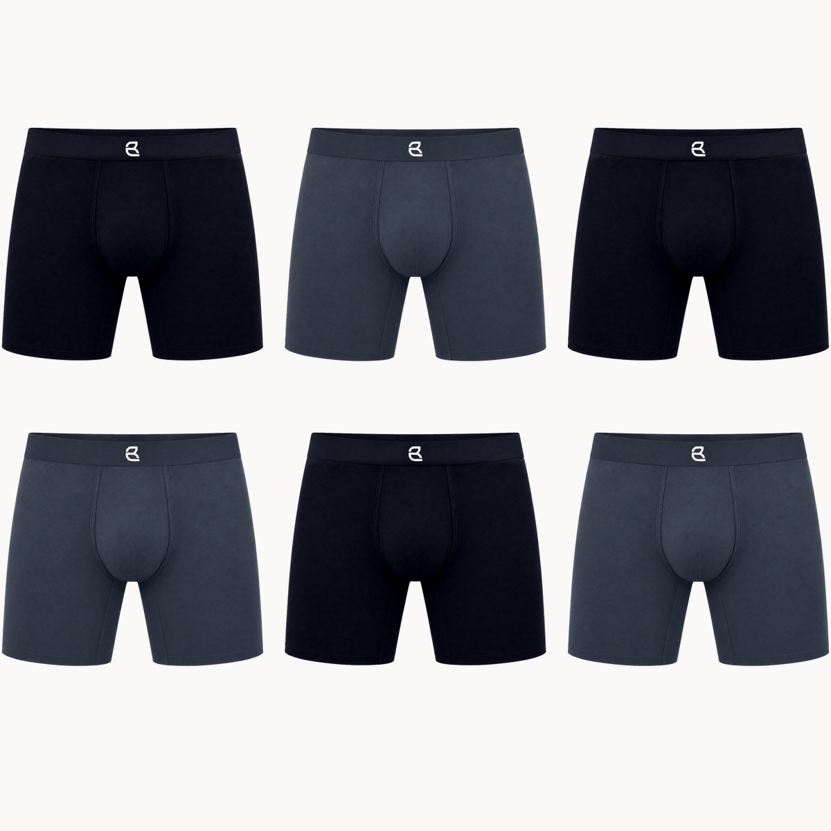 6-Pack Men’s Seamless Anti-Chafe Long Boxer Brief