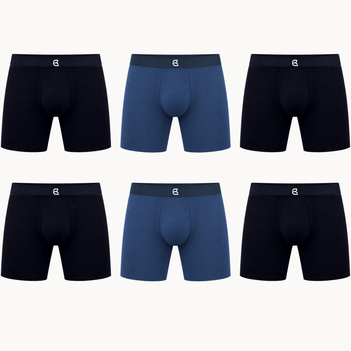 6-Pack Men’s Seamless Anti-Chafe Long Boxer Brief