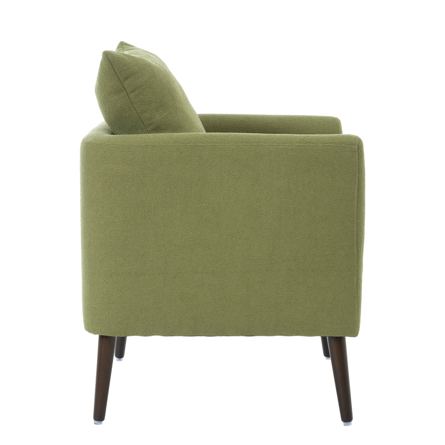 Barrel Chair, Modern Accent Chair, Fabric Armchair Club Chair,Upholstered Arm Chair with Solid Wood Legs,Waist Pillow,Padded Single Chair for Living Room/Bedroom/Study/Waiting Room,Olive Green