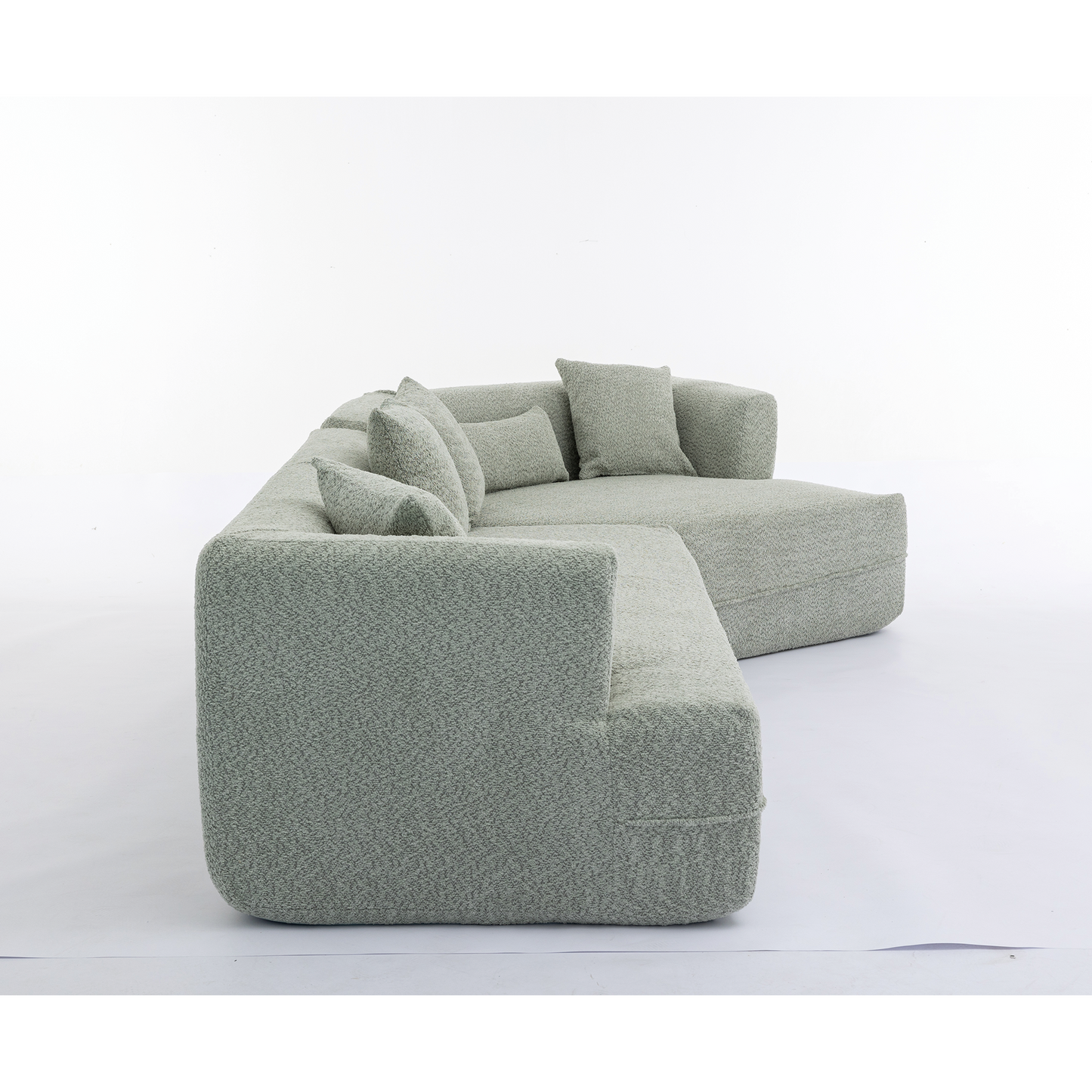 Modular sofa , modern minimalist style sofa,  upholstered ,  free combination, round fiber fabric, anti-wrinkle fabric,Dimension extension,Green