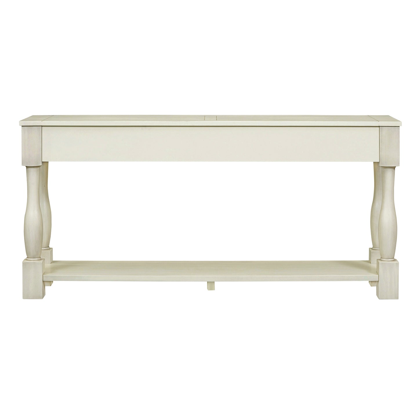 TREXM Console Table 63" Long Console Table with Drawers and Shelf for Entryway, Hallway, Living Room (Antique White, OLD SKU: WF193795AAK)