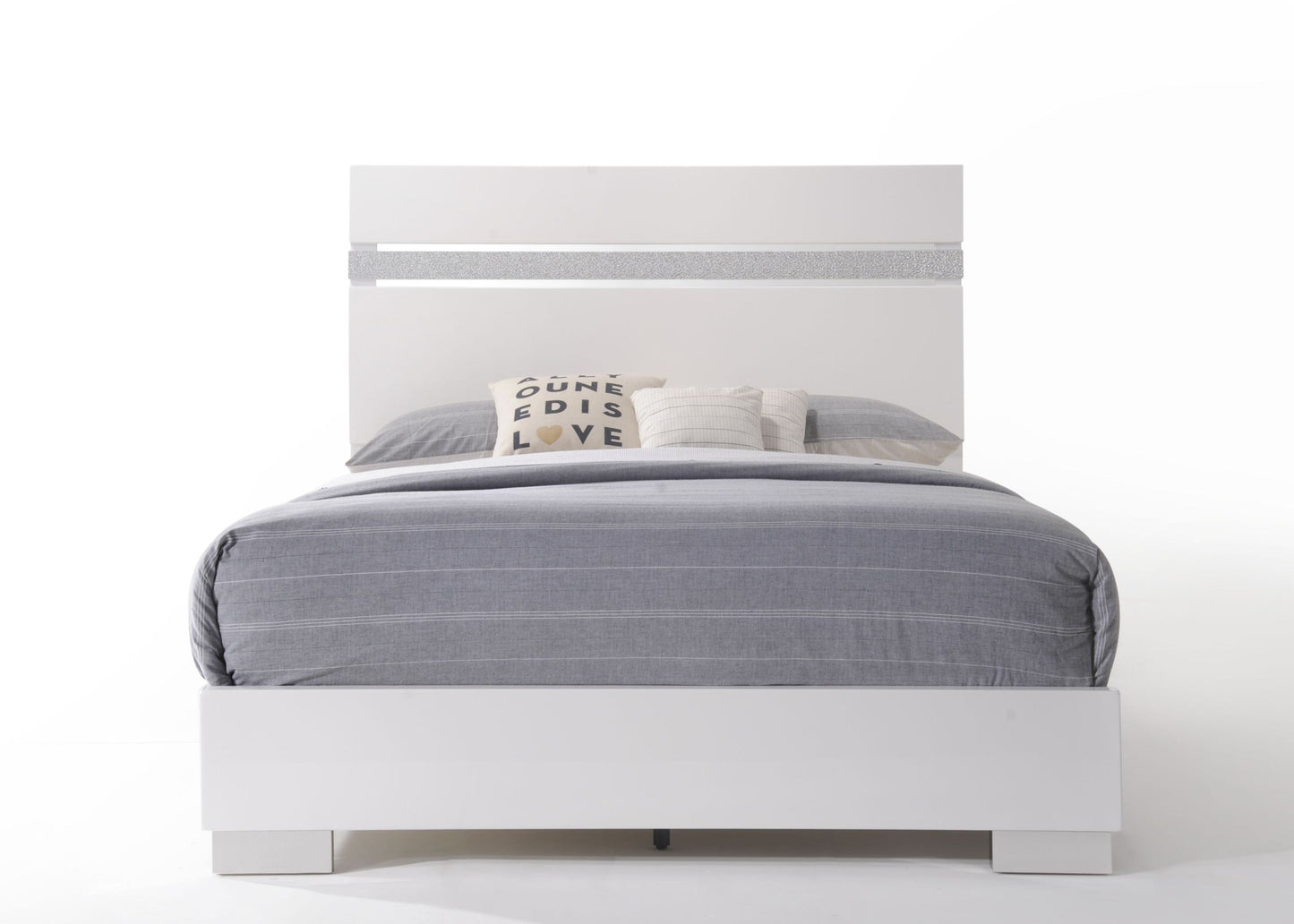 White High Gloss Queen Bed