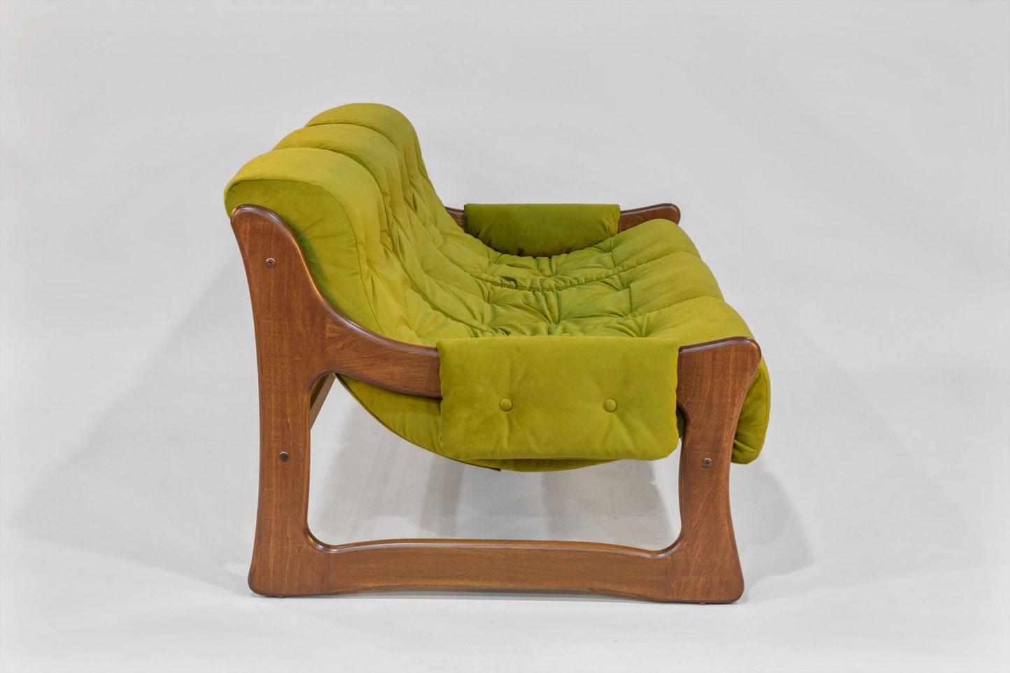 Sofa – Chronicle Cypress with Choice Hardwood Arms (Walnut Stain)