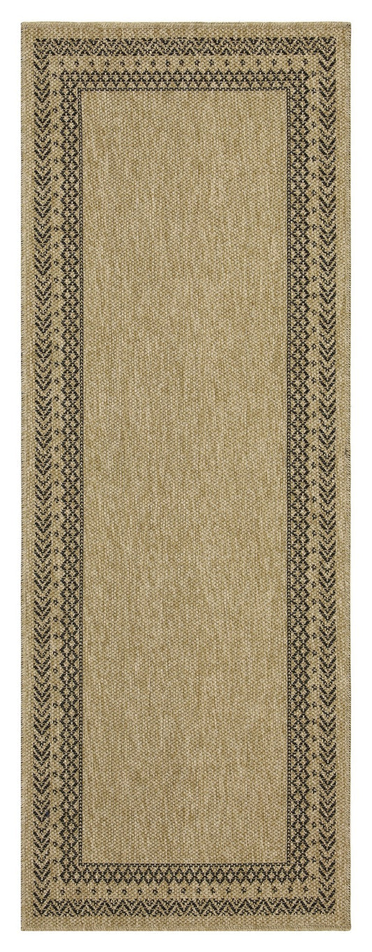 Earth GC_NTL1006 Jute/Black 2 ft. 7 in. x 7 ft. 3 in. Indoor/Outdoor Area Rug