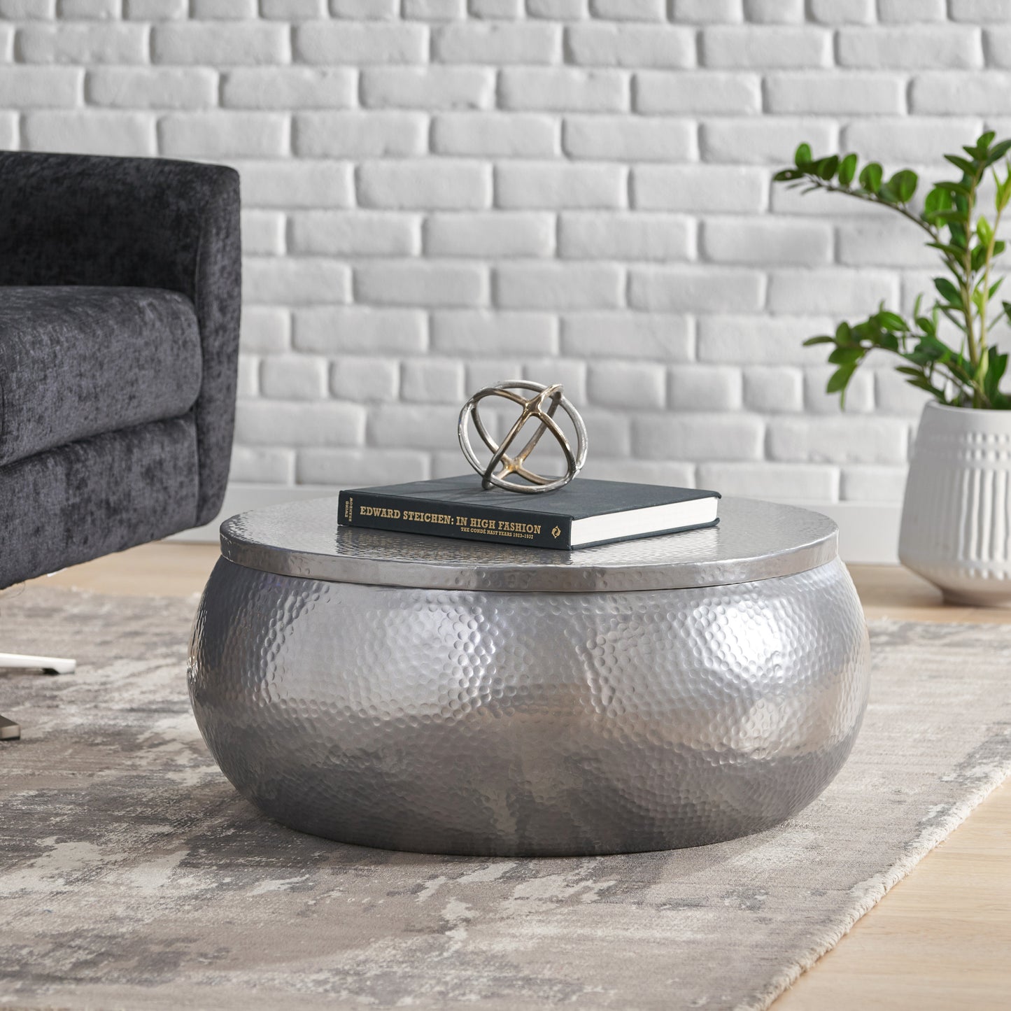 Aluminum Drum Coffee Table