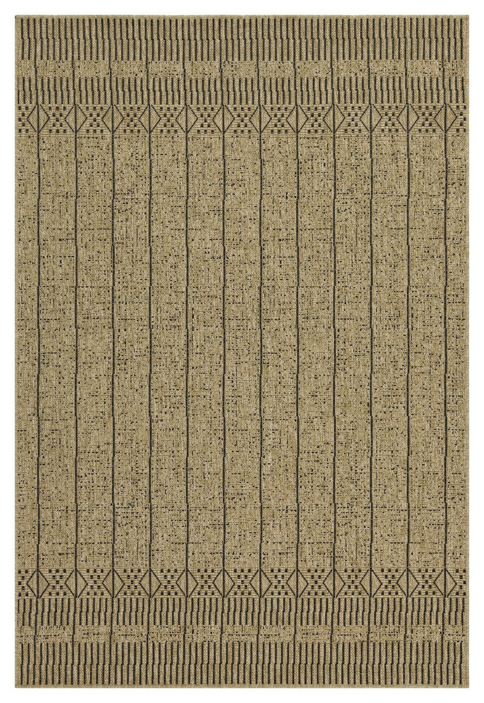 Earth GC_NTL1008 Jute/Black 5 ft. 3 in. x 7 ft. 3 in. Indoor/Outdoor Area Rug