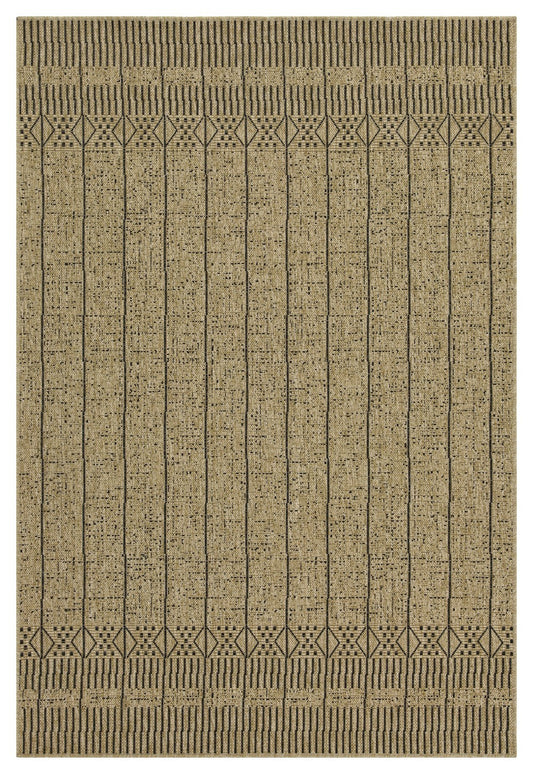 Earth GC_NTL1008 Jute/Black 5 ft. 3 in. x 7 ft. 3 in. Indoor/Outdoor Area Rug