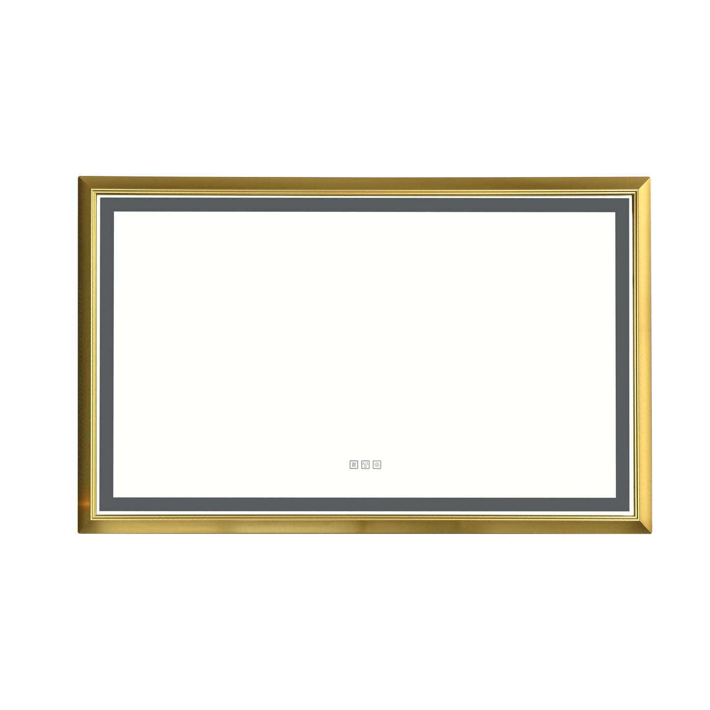 48 in. W x 30 in. H Oversized Rectangular Gold Framed LED Mirror Anti-Fog Dimmable Wall Mount Bathroom Vanity Mirror   Wall Mirror Kit For Gym And Dance Studio