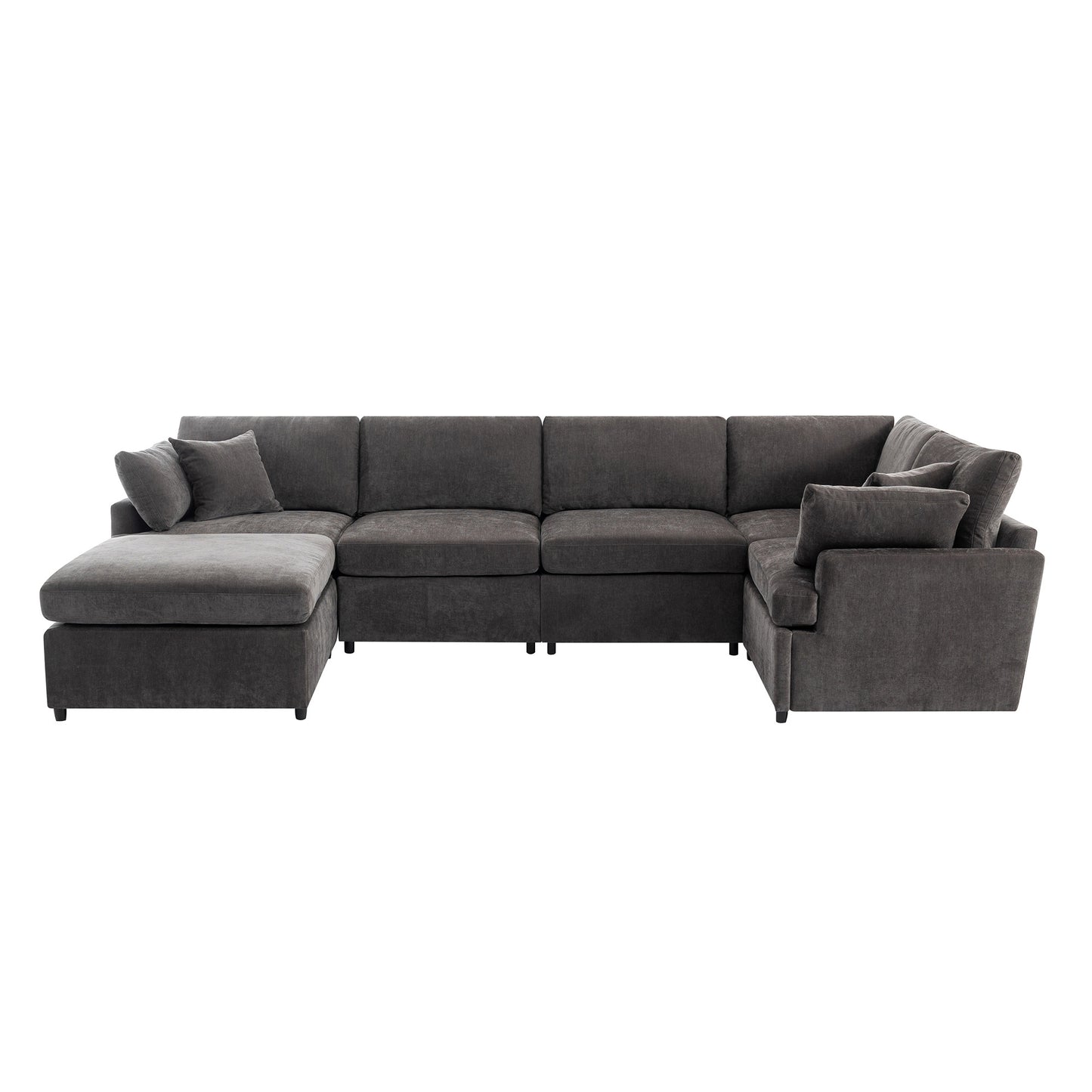 U_STYLE Modern Large U-Shape Sectional Sofa, with Removable Ottomans for Living Room (6-Seater)