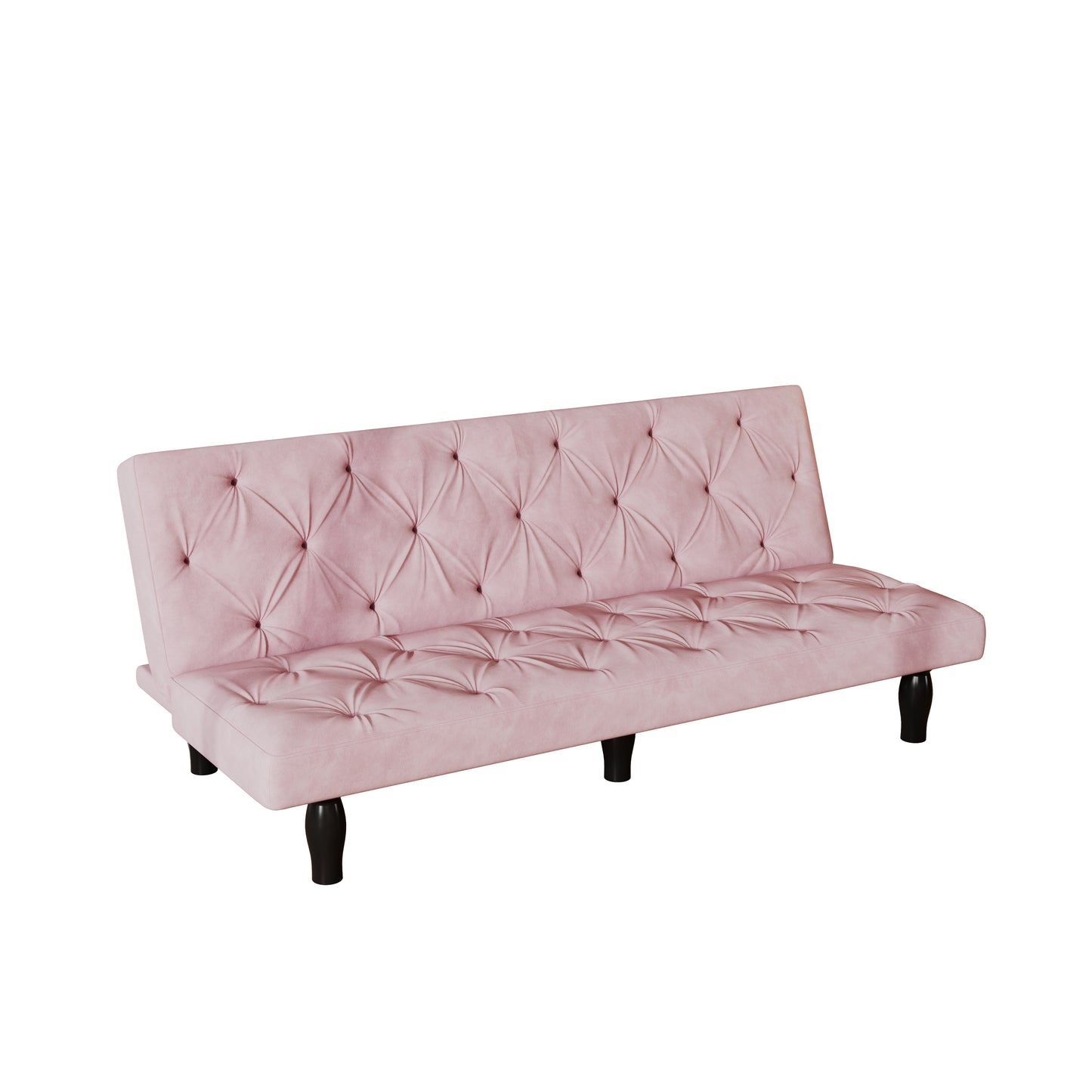 Sofa to Sofa Bed Transformation: 66" Pink Velvet Sofa Bed, Ideal for Family Living Rooms, Apartments & Bedrooms