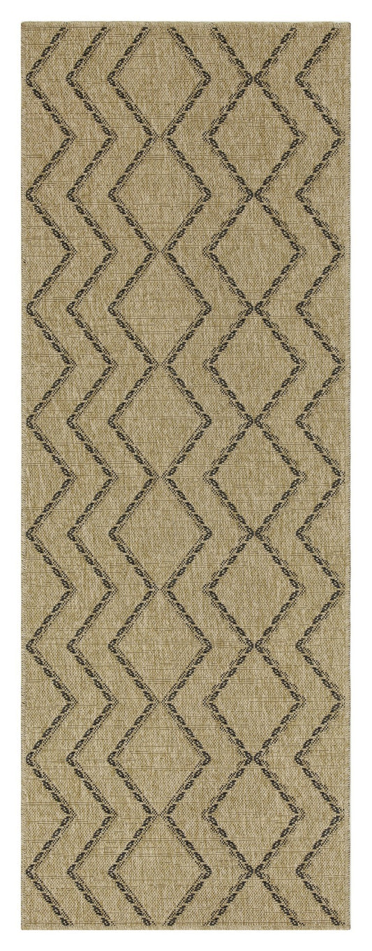 Earth GC_NTL1010 Jute/Black 2 ft. 7 in. x 7 ft. 3 in. Indoor/Outdoor Area Rug