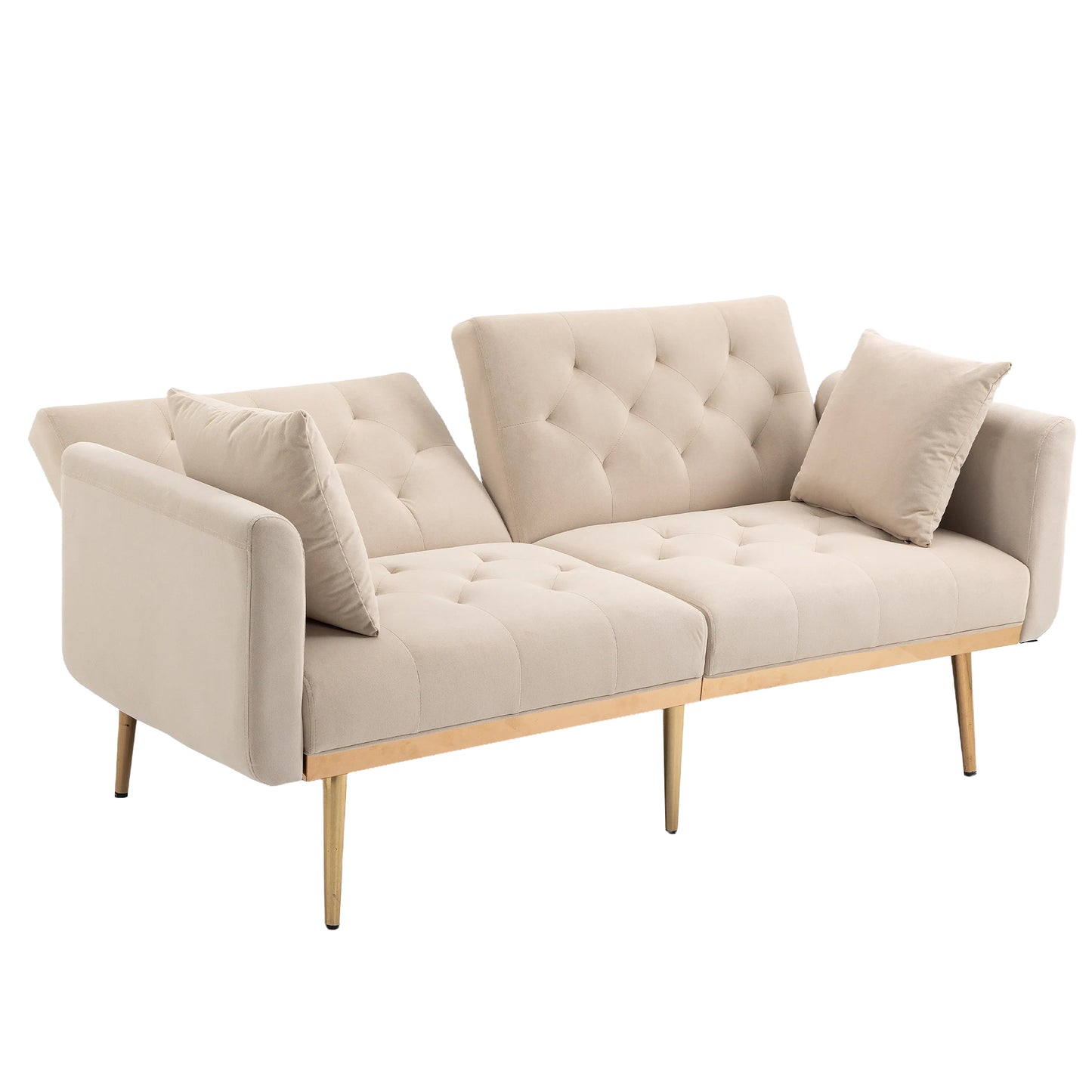 COOLMORE  Velvet  Sofa , Accent sofa .loveseat sofa with metal  feet