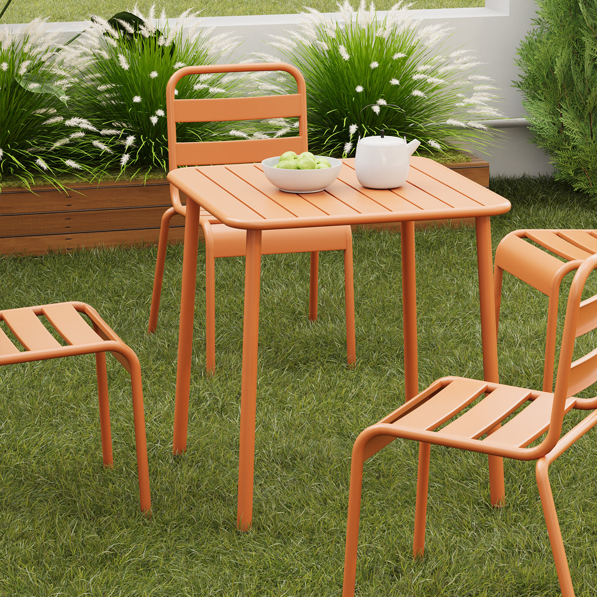 Sera square table outdoor (red)courtyard table villa open air dining table waterproof table retro American modern simple balcony table coffee table