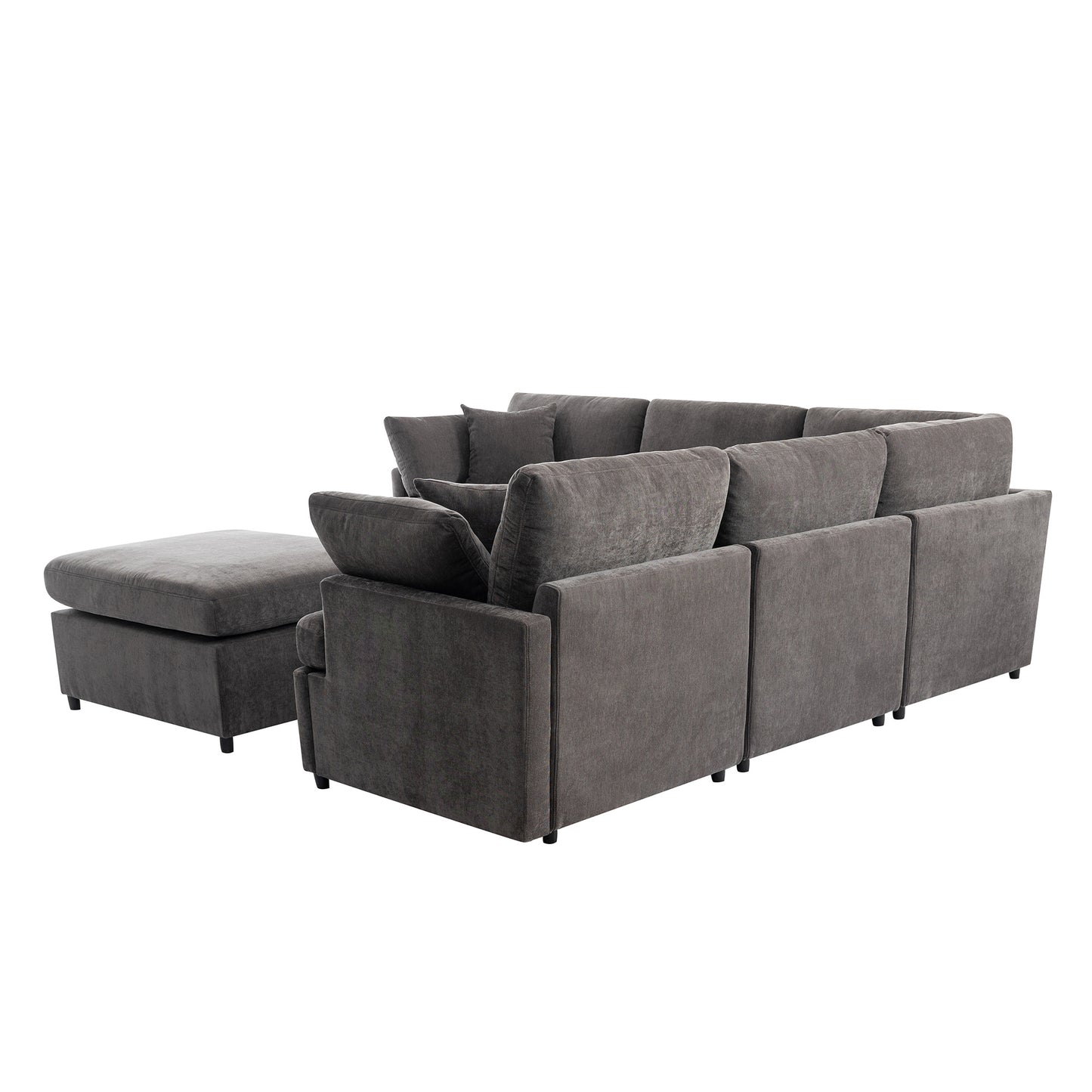 U_STYLE Modern Large U-Shape Sectional Sofa, with Removable Ottomans for Living Room (6-Seater)